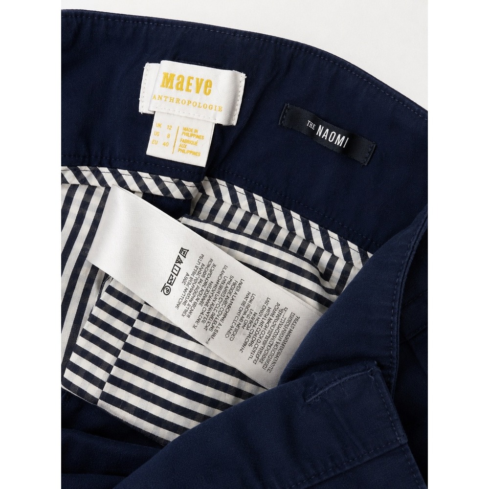 MAEVE by ANTHROPOLOGIE The Naomi Navy Wide Leg Flare Pants Size 8 - Picture 4 of 5
